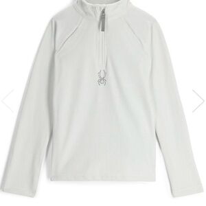 Spyder White Kids Half-Zip Pullover Top